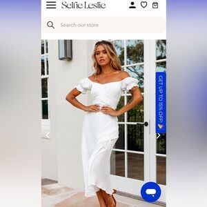 Selfie Leslie White Off the shoulder dress